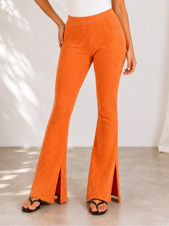 Royalty By Maluma Pants - Royalty by Maluma Size Medium High-Rise Split-Slit Flare Pants in Orange